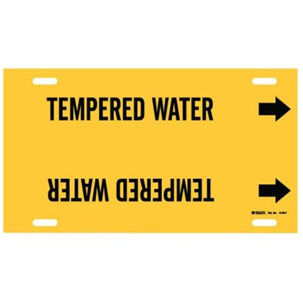 Brady Pipe Marker, Tempered Water, Y, 6to7-7/8 In - 4140-F