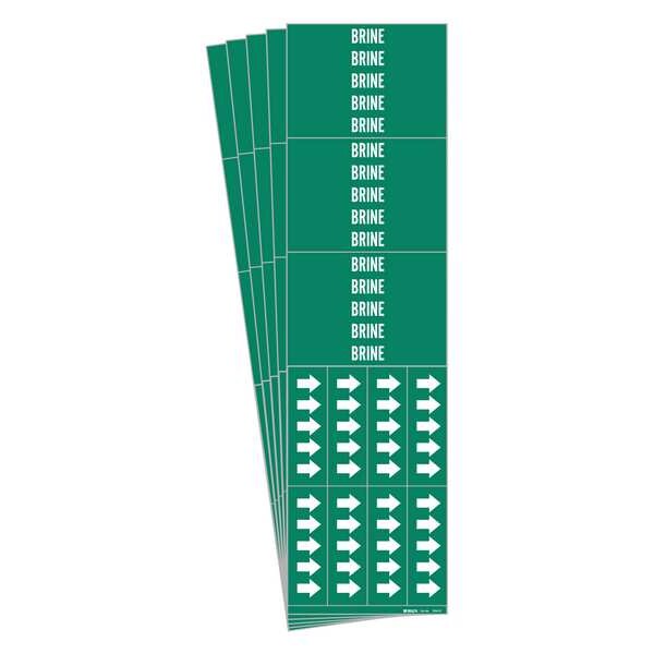 Brady Pipe Marker, Adhesive, 2-1/4"H, 2-3/4"W, PK5, 7036-3C-PK - 7036-3C-PK