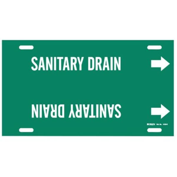 Brady Pipe Markr, Sanitary Drain, Gn, 8to9-7/8 In - 4122-G