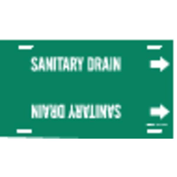 Brady Pipe Markr, Sanitary Drain, Gn, 8to9-7/8 In - 4122-G