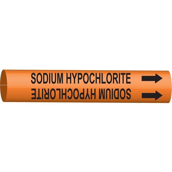 Brady Pipe Mrkr, Sodium Hypochlorite, 8to9-7/8In, 4362-G - 4362-G