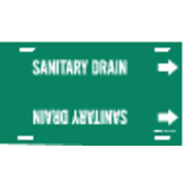 Brady Pipe Markr, Sanitary Drain, Gn, 6to7-7/8 In - 4122-F