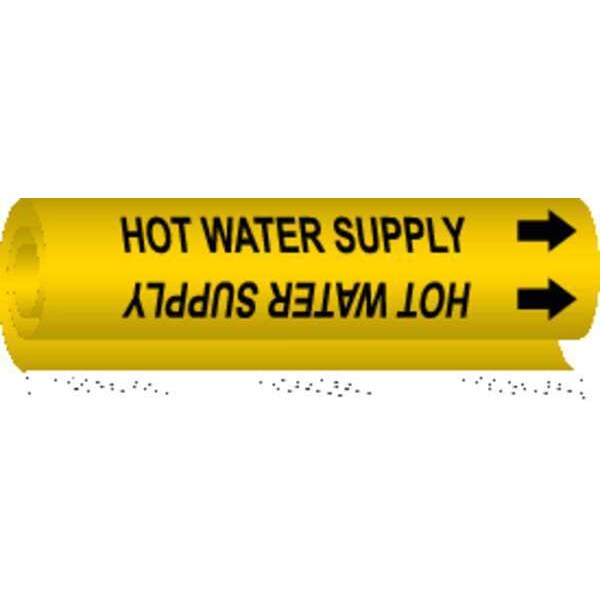 Brady Pipe Mrkr, Hot Water Supply, 2-1/2 to7-7/8, 5709-II - 5709-II