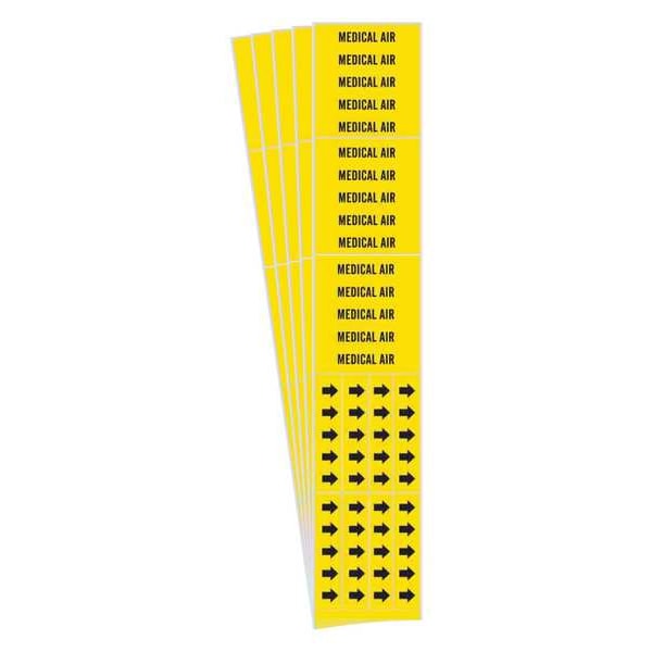 Brady Pipe Marker, Black, Medical Air, PK5, 7184-3C-PK - 7184-3C-PK