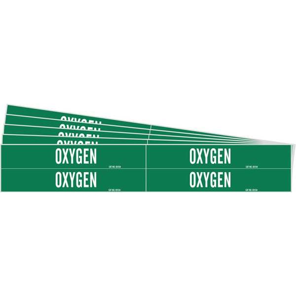 Brady Pipe Marker, Adhesive, White, Oxygen, PK5, 7210-4-PK - 7210-4-PK