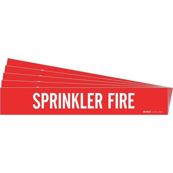 Brady Pipe Marker, White, Sprinkler Fire, PK5, 7268-1-PK - 7268-1-PK
