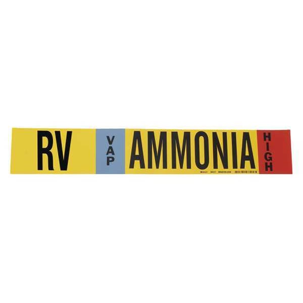 Brady Ammonia Pipe Marker, RV, 3/4 to 2-1/2In - 57977