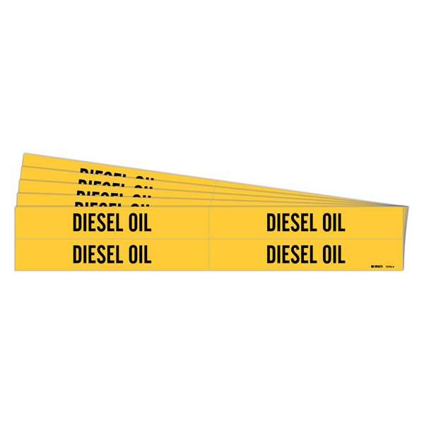 Brady Pipe Marker, Black, Diesel Oil, PK5, 7078-4-PK - 7078-4-PK