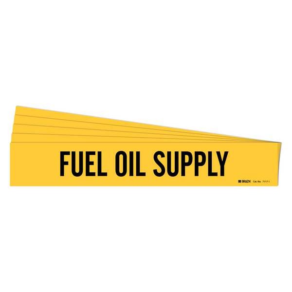 Brady Pipe Marker, Black, Fuel Oil Supply, PK5, 7117-1-PK - 7117-1-PK