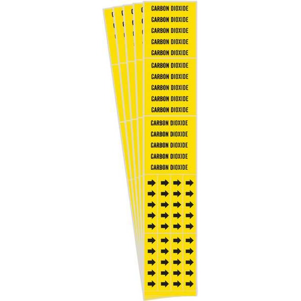 Brady Pipe Marker, Black, Carbon Dioxide, PK5, 7038-3C-PK - 7038-3C-PK