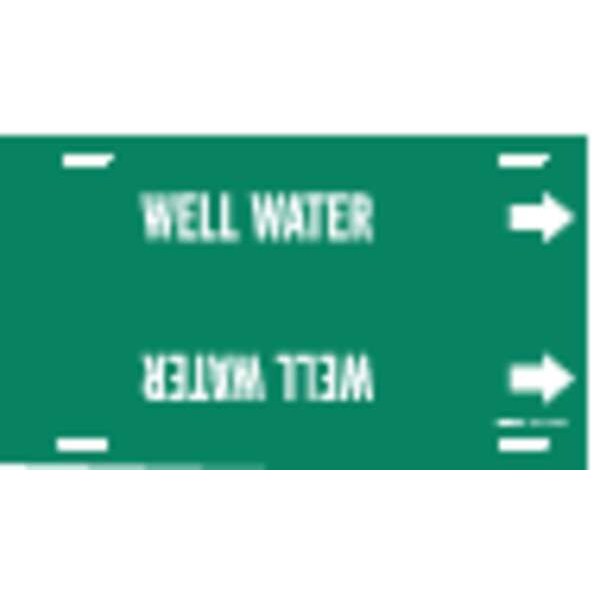 Brady Pipe Marker, Well Water, Grn, 6 to 7-7/8 In - 4156-F