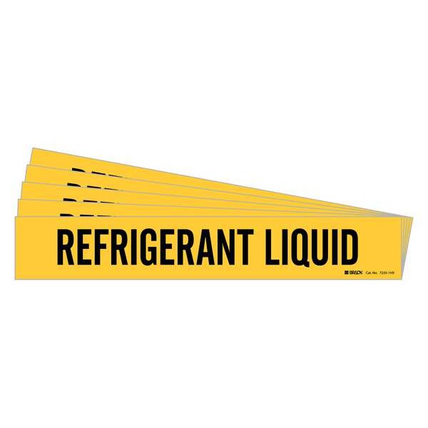 Brady Pipe Marker, Black, Refrigerant Liquid, PK5, 7235-1HV-PK - 7235-1HV-PK