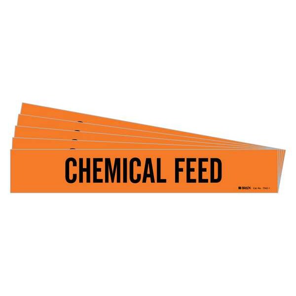 Brady Pipe Marker, Black, Chemical Feed, PK5, 7342-1-PK - 7342-1-PK