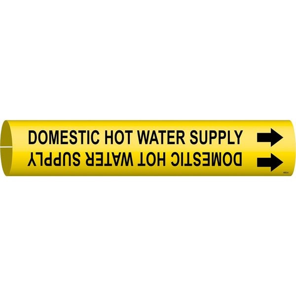 Brady Pipe Marker, Domestic Hot Water Supply, Y, 4053-A - 4053-A