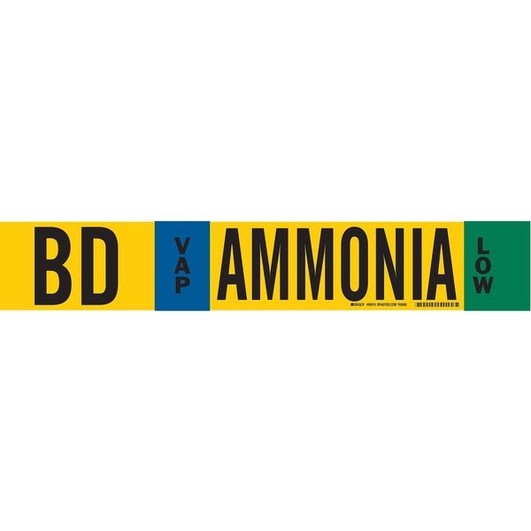 Brady Pipe Marker, Ammonia, 4 in H, 24 in W, 59919 - 59919