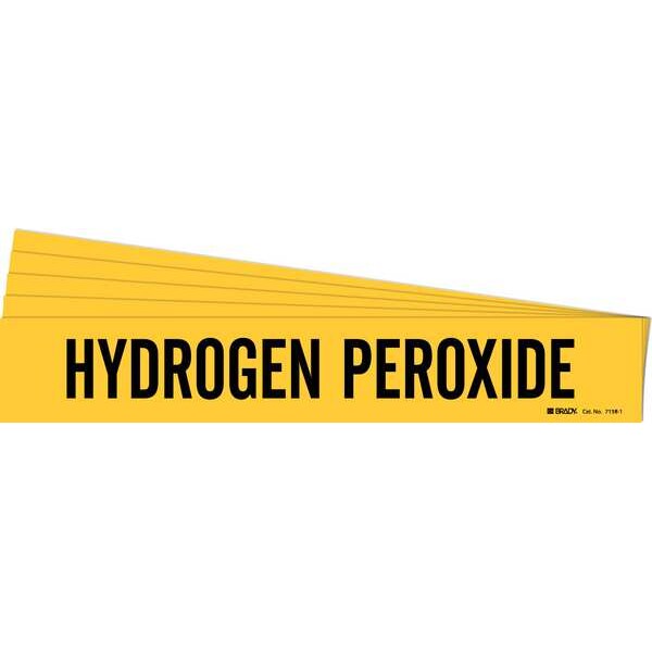 Brady Pipe Marker, Black, Hydrogen Peroxide, PK5, 7158-1-PK - 7158-1-PK
