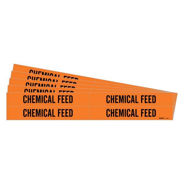Brady Pipe Marker, Black, Chemical Feed, PK5, 7342-4-PK - 7342-4-PK