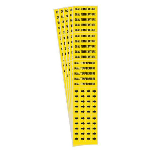 Brady Pipe Marker, Black, Dual Temperature, PK5, 7094-3C-PK - 7094-3C-PK