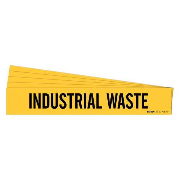 Brady Pipe Marker, Black, Industrial Waste, PK5, 7162-1HV-PK - 7162-1HV-PK
