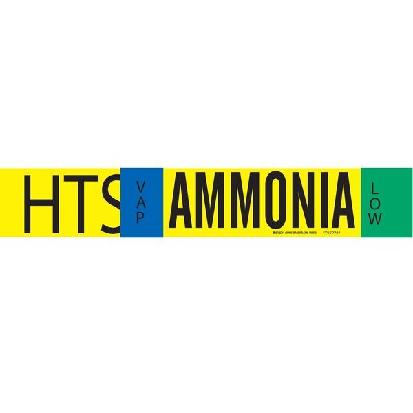 Brady Ammonia Pipe Marker, HTS, 8In and Above, 59930 - 59930