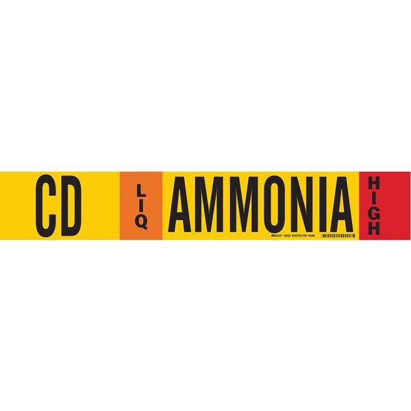 Brady Ammonia Pipe Marker, CD, 8In and Above, 59920 - 59920
