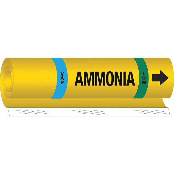 Brady Ammonia Pipe Marker, IIAR, 2 to 8In, 58010 - 58010