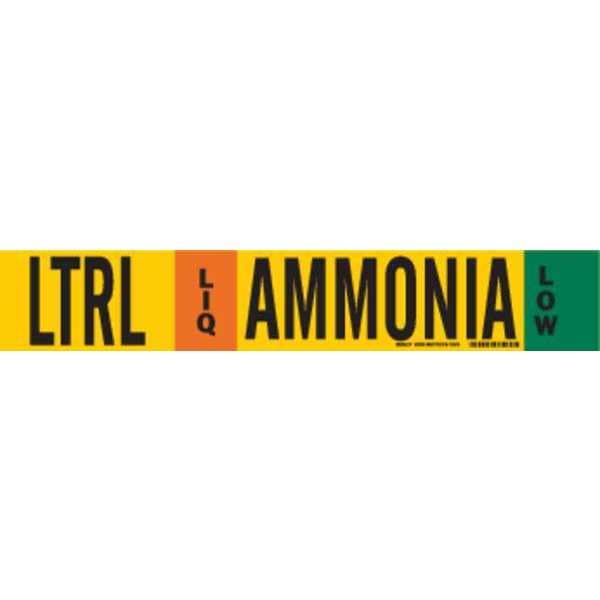 Brady Ammonia Pipe Marker, LTRL, 8In and Above, 59933 - 59933