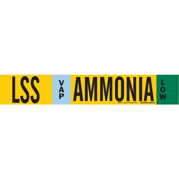 Brady Ammonia Pipe Marker, LSS, 8In and Above, 59932 - 59932