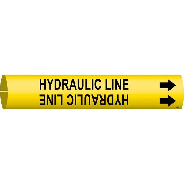 Brady Pipe Marker, Hydraulic Line, Yel, 4 to 6 In - 4083-D