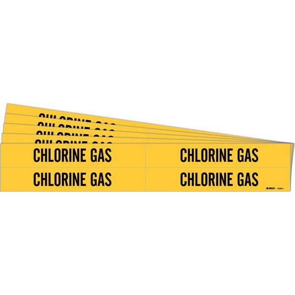 Brady Pipe Marker, Black, Chlorine Gas, PK5, 7049-4-PK - 7049-4-PK