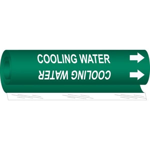 Brady Pipe Mrkr, Cooling Water, 2-1/2to7-7/8 In - 5668-II