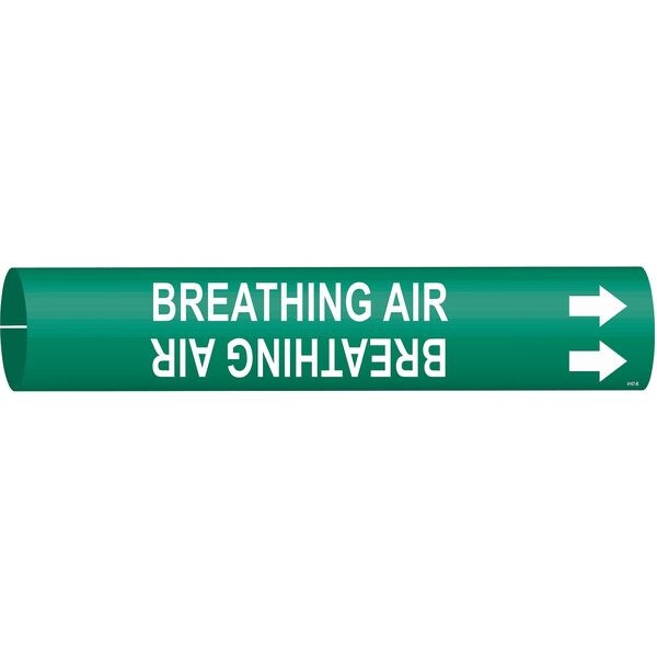 Brady Pipe Mrkr, Breathing Air, 1-1/2to2-3/8 In, 4167-B - 4167-B