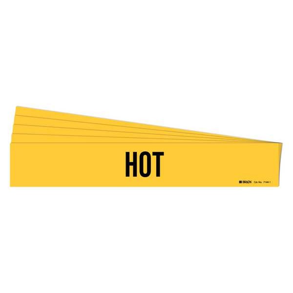 Brady Pipe Marker, Adhesive, Black, Hot, PK5, 7144-1-PK - 7144-1-PK