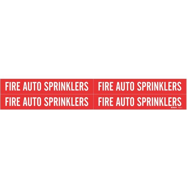 Brady Pipe Mrkr, Fire AutoSprinklers, 3/4to2-3/8 - 7107-4
