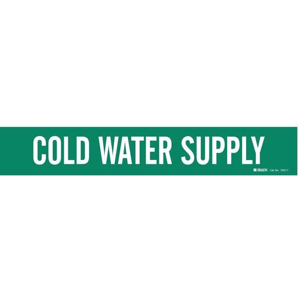 Brady Pipe Mrkr, Cold Water Supply, 2-1/2to7-7/8 - 7057-1