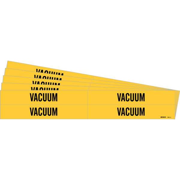 Brady Pipe Marker, Adhesive, Black, Vacuum, PK5, 7291-4-PK - 7291-4-PK