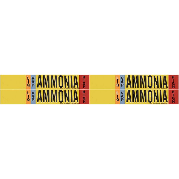Brady Ammonia Pipe Mrker, IIAR, 1 to 2-1/2In, PK4, 90473 - 90473