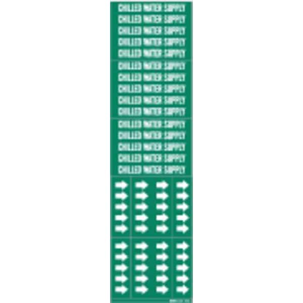 Brady Pipe Mrkr, Chilled Water Supply, to 3/4 In - 7047-3C