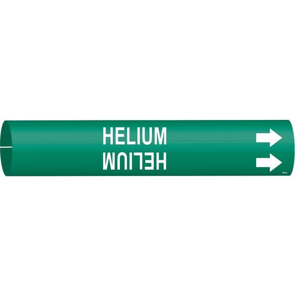 Brady Pipe Marker, Helium, Green, 3/4 to 1-3/8 In - 4074-A