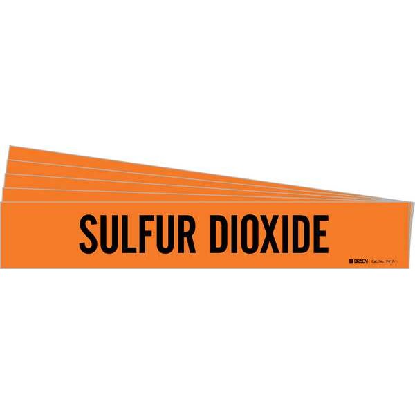 Brady Pipe Marker, Black, Sulfur Dioxide, PK5, 7417-1-PK - 7417-1-PK
