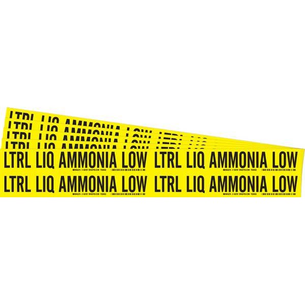 Brady Pipe Marker, Ltrl Liq Ammonia Low, PK5 - 105797-PK