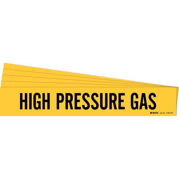Brady Pipe Marker, Black, High Pressure Gas, PK5, 7138-1HV-PK - 7138-1HV-PK