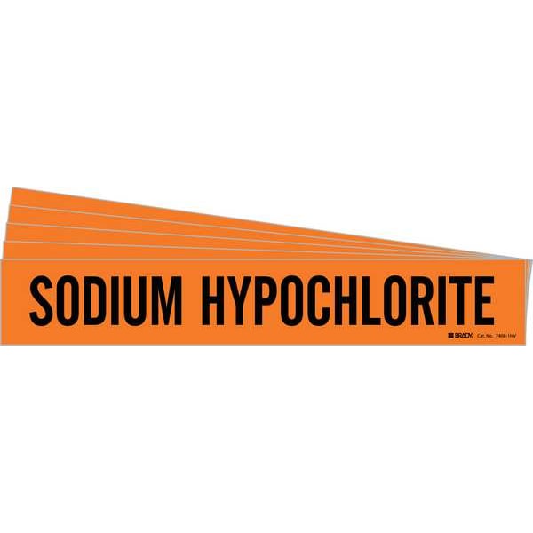 Brady Pipe Marker, Sodium Hypochlorite, PK5, 7408-1HV-PK - 7408-1HV-PK