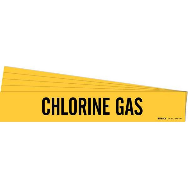 Brady Pipe Marker, Black, Chlorine Gas, PK5, 7049-1HV-PK - 7049-1HV-PK
