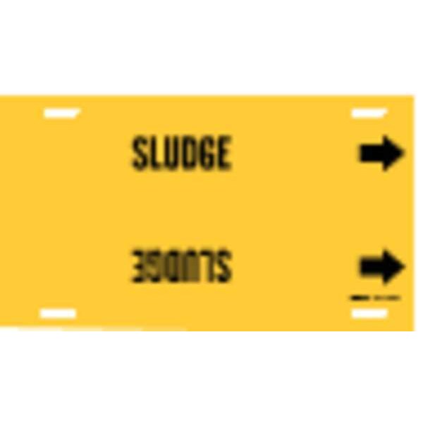 Brady Pipe Marker, Sludge, Yellow, 6 to 7-7/8 In - 4273-F