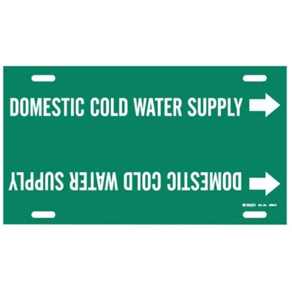 Brady Pipe Marker, Domestic Cold Water Supply, 4050-G - 4050-G