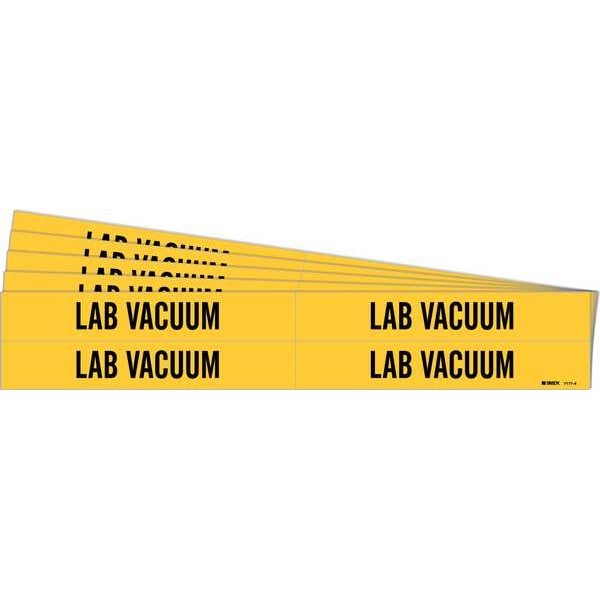 Brady Pipe Marker, Black, Lab Vacuum, PK5, 7171-4-PK - 7171-4-PK