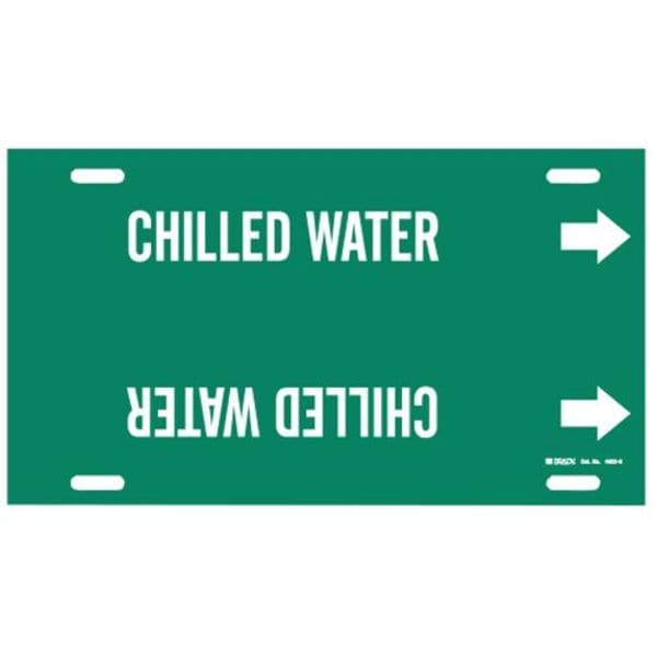 Brady Pipe Marker, Chilled Water, Grn, 10 to15 In - 4022-H