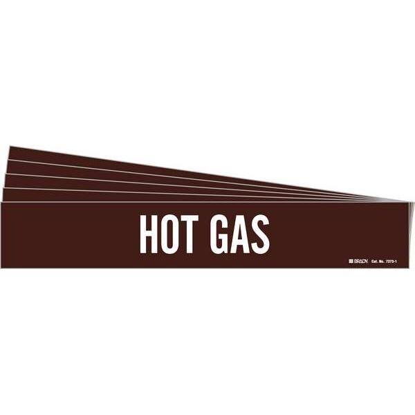 Brady Pipe Marker, Adhesive, White, Hot Gas, PK5, 7373-1-PK - 7373-1-PK