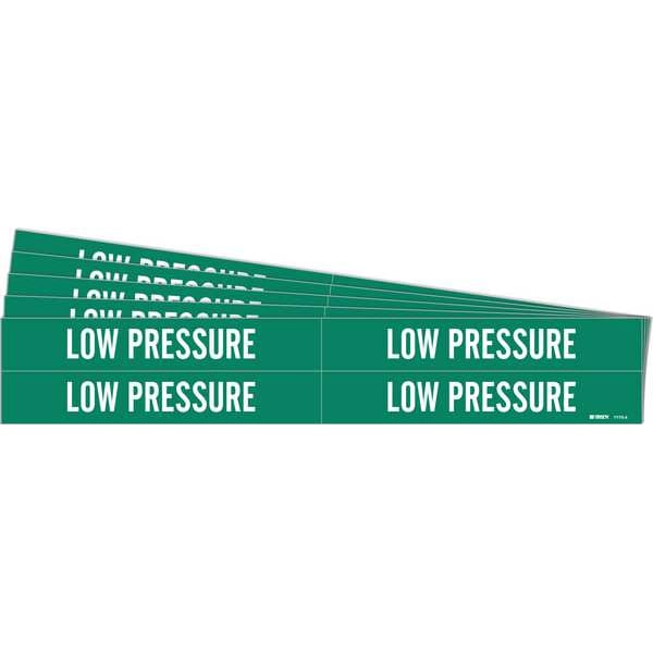 Brady Pipe Marker, White, Low Pressure, PK5, 7173-4-PK - 7173-4-PK